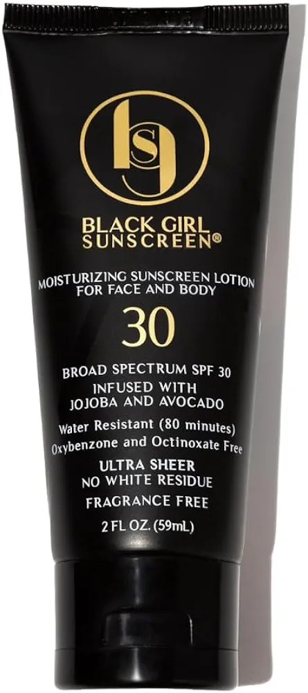 Face & Body Moisturizing Sunscreen Lotion SPF 30, No White-Residue for Melanin Rich Skin (2 Fl. Oz.)