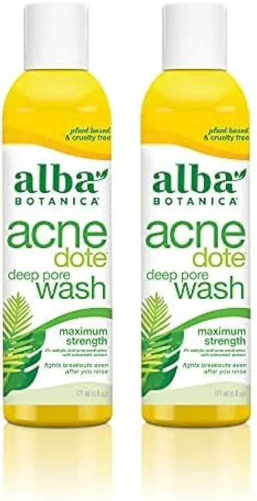 Alba Botanica Acnedote Maximum Strength Deep Pore Wash, 6 Oz (Pack of 2)