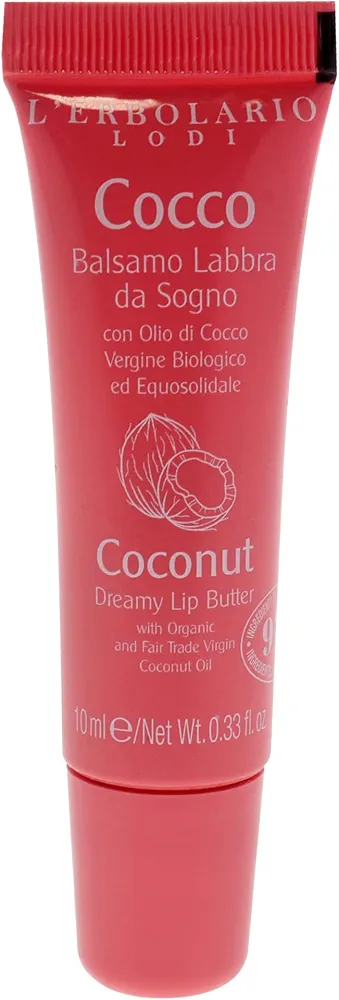 LErbolario Dreamy Lip Balm, Coconut, 0.3 oz - With Extracts of Virgin Coconut Oil - Moisturizing and Nourishing - For Dry Lips - Cruelty-Free