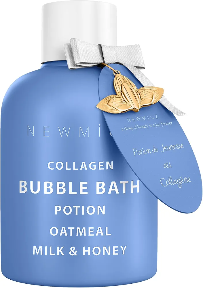 Collagen Bubble Bath - Long Lasting Bubbles Luxury Foaming Bath - Oatmeal Milk Honey - Moisturizing Relaxing Stress Relief Calming Self Care Spa Gift for Women Birthday Gifts Christmas