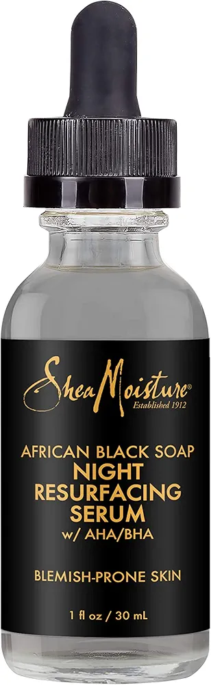 Sheamoisture Overnight Resurfacing Serum for Blemish Prone Skin African Black Soap With Shea Butter 1 oz