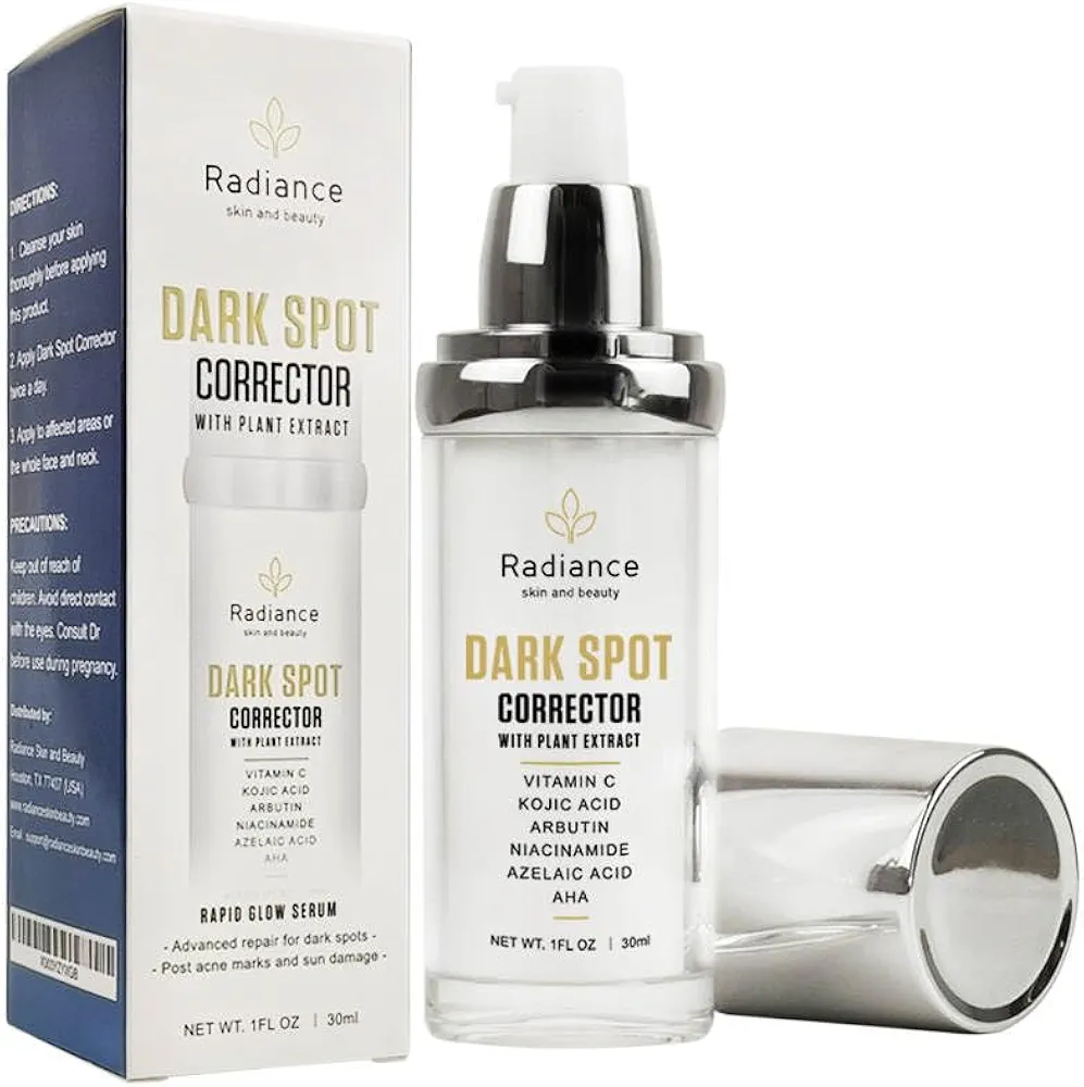 RADIANCE - Advanced Dark Spot Corrector For Face | Dark Spot remover for face and body for Men and Women Arbutin Kojic Acid, Vitamin C, AHA Face Serum, Melasma, Sun Damage underarms and Intimate Area