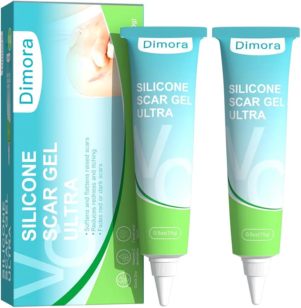 Dimora Silicone Scar Gel - Scar Cream for Surgical Scars,Keloid Bump,Stretch Marks Removal,Acne Scar Treatment and C-section Recovery 1.06 oz (30g), 2-Pack