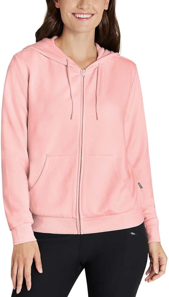 Eddie Bauer Women's Supersoft Full Zip Hoodie Jacket (Large, Pink)