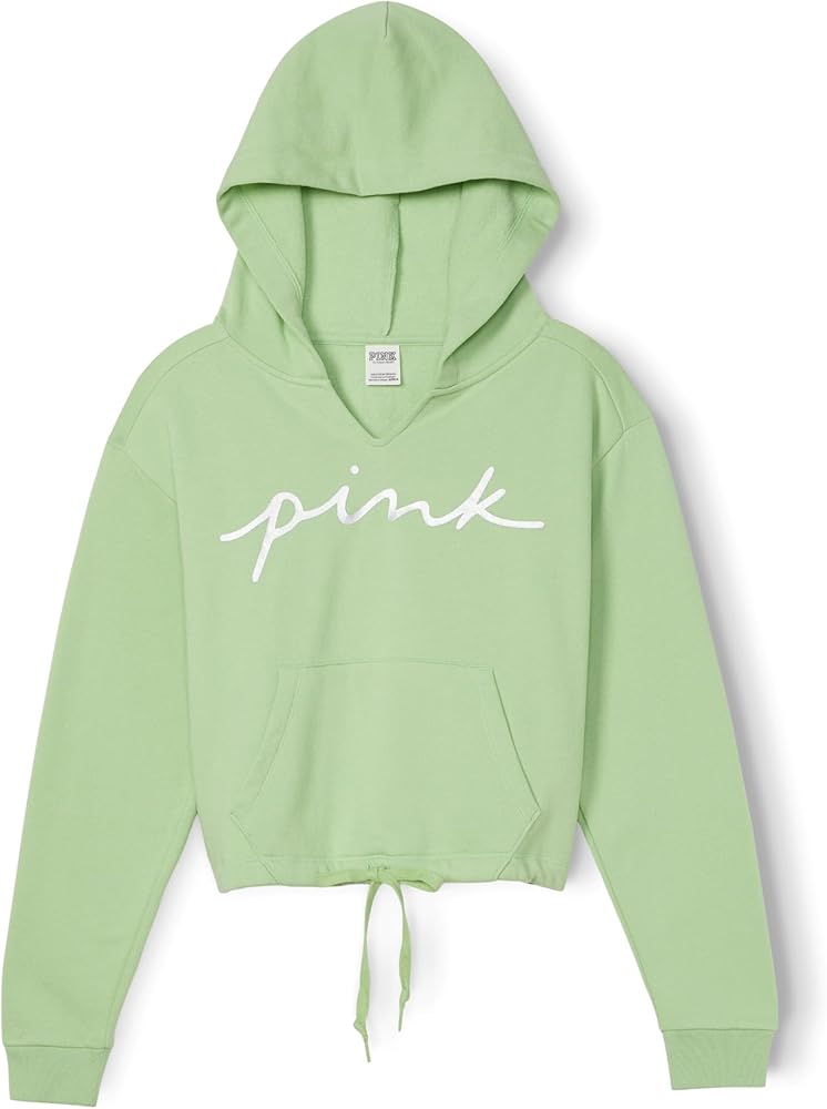 Victoria's Secret PINK Fleece Cropped Cinched Campus Hoodie (XS-XXL)