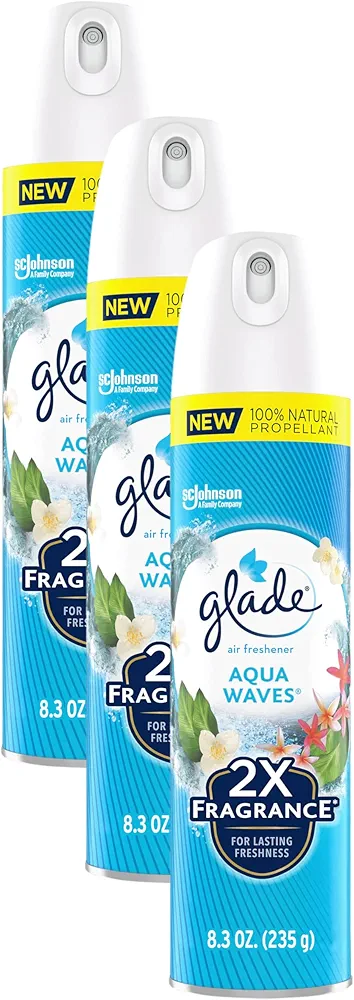 Glade Air Freshener Room Spray, Aqua Waves, 8.3 oz (Pack of 3)