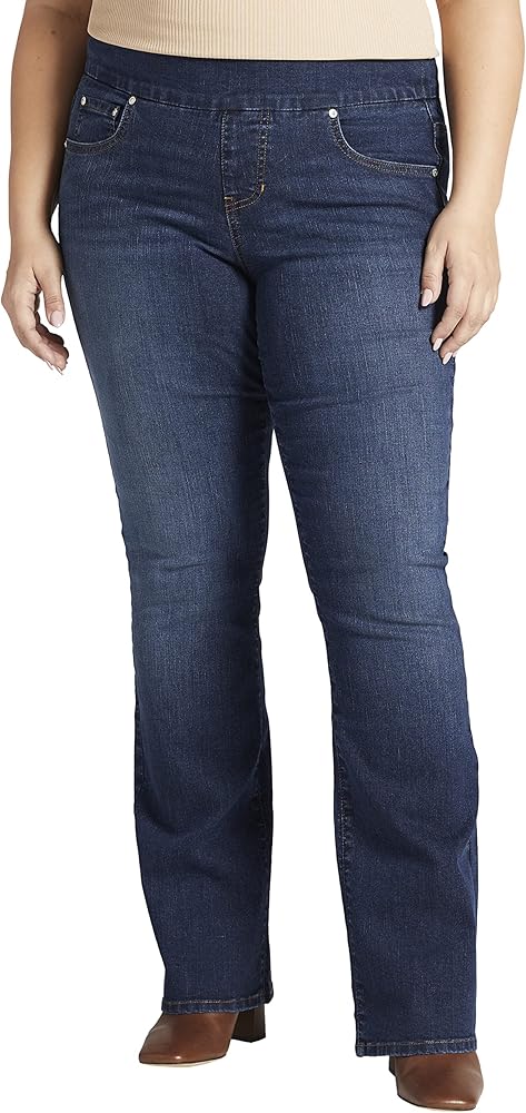 JAG Women's Plus Size Paley Mid Rise Bootcut Pull-on Jeans