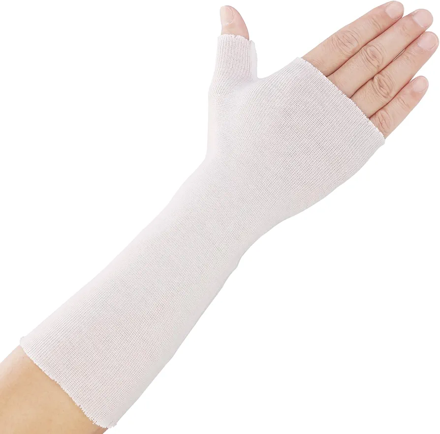 Hand Socks for Splint (Pack of 10) Wrist and Thumb Spica Wrap Liner,Arm Cast Cover Cotton Stockinette Sleeve for Under Brace for Women Men(Large,3.43x13 inch)