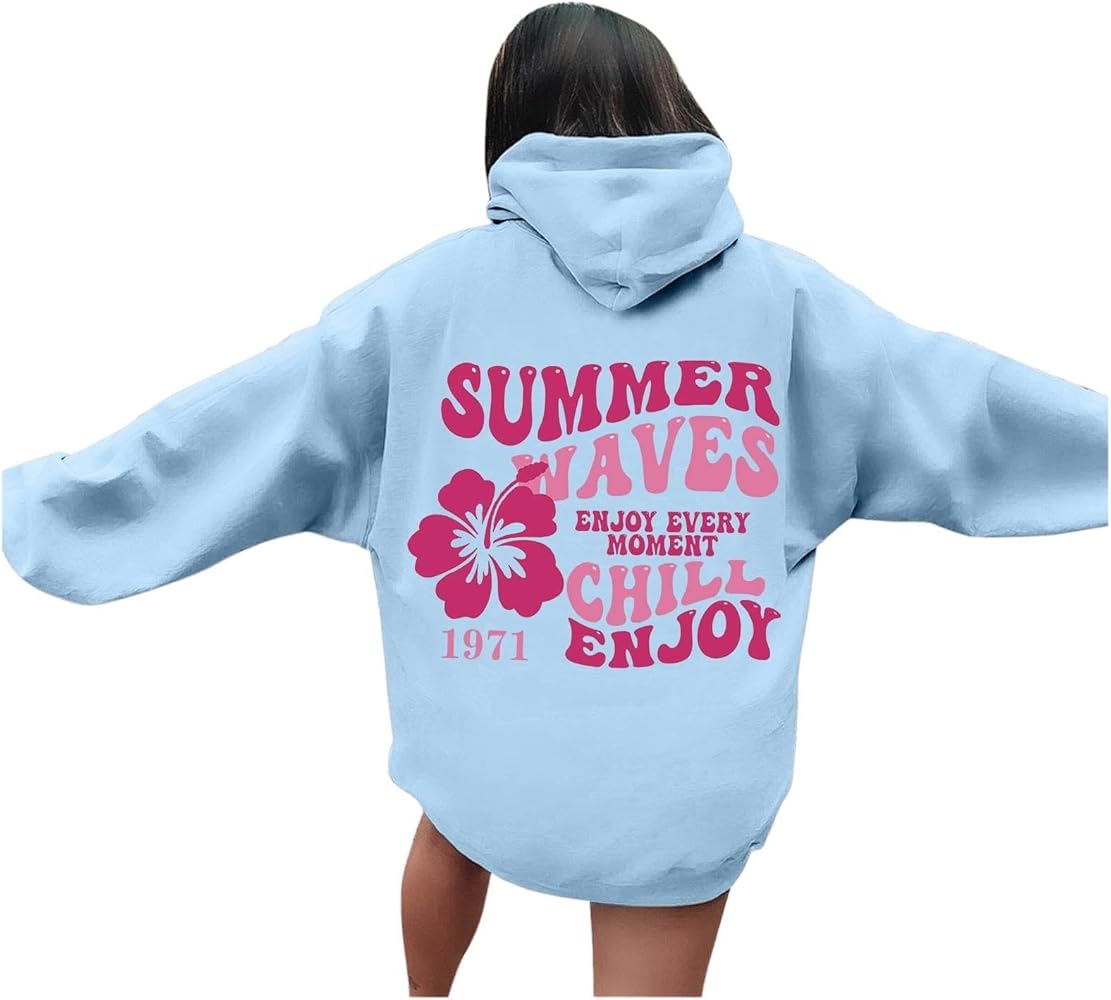 Oversized Hoodies for Women 2024 Fall Fashion Comfort Pink Palm Puff Hoodie Long Sleeve Y2K Clothes Sweatshirt