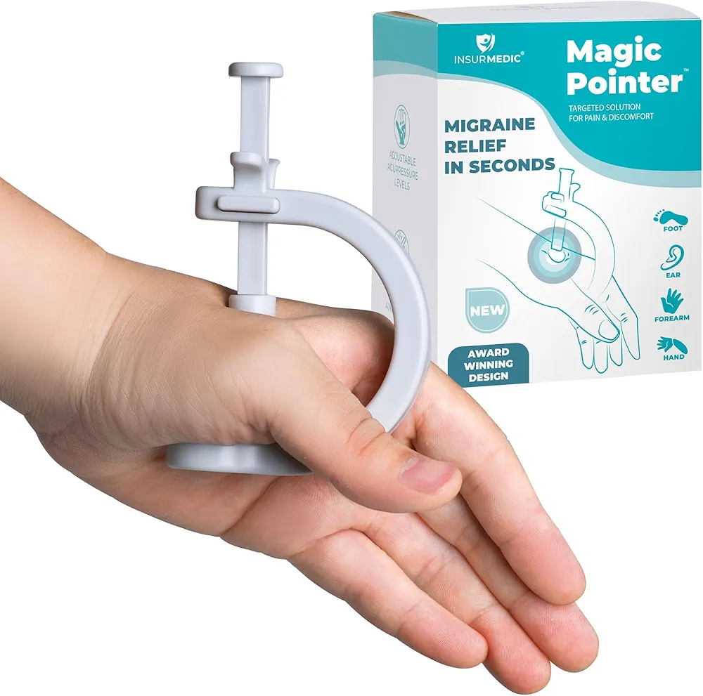 Migraine Relief Acupressure Clip - The ‘Magic Pointer’ Hand Pressure Point - Natural Headache Cures Stress Relaxation Product