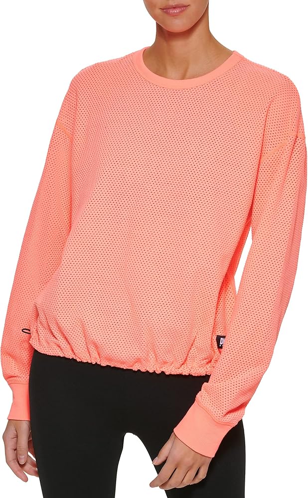 DKNY Women's Mesh Bungee Pullover