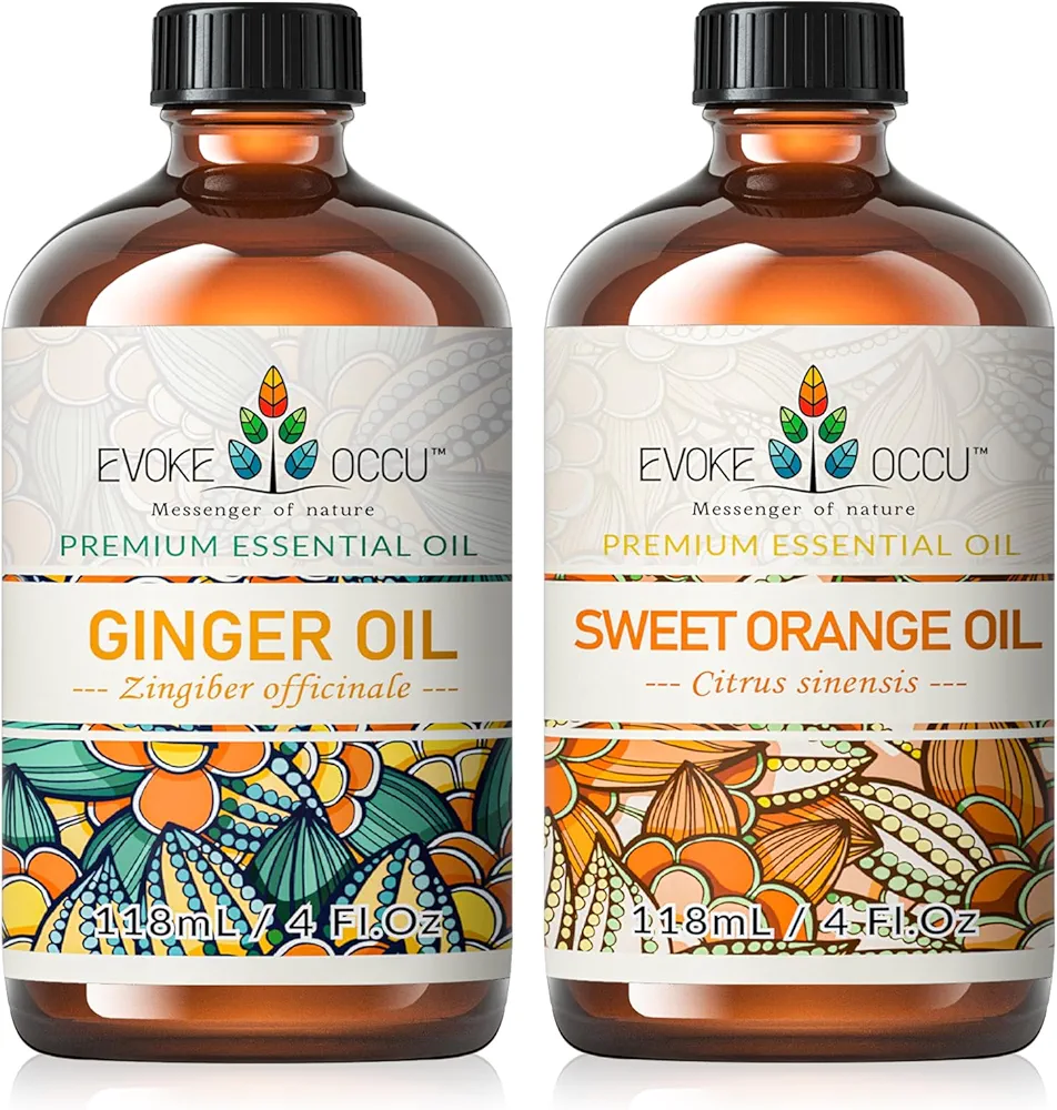 EVOKE OCCU Ginger Essential Oil and Sweet Orange Essential Oil - 4 Fl Oz