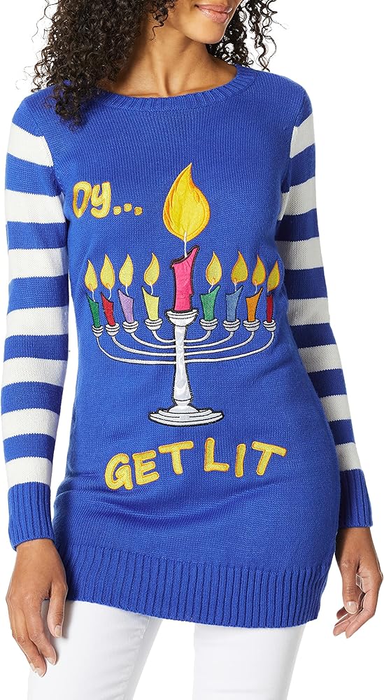 Blizzard Bay Women's Llamahah, Oh Llamakah Chanukah Ugly Christmas Sweater