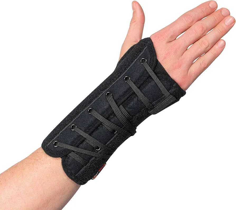 Ultimate Lacing Wrist Brace Orthosis – Wrist Support Brace for Women & Men – Semi-Universal Wrist Brace for Carpal Tunnel Relief – Wrist Wraps w/Lacing Pull Tabs (Black)