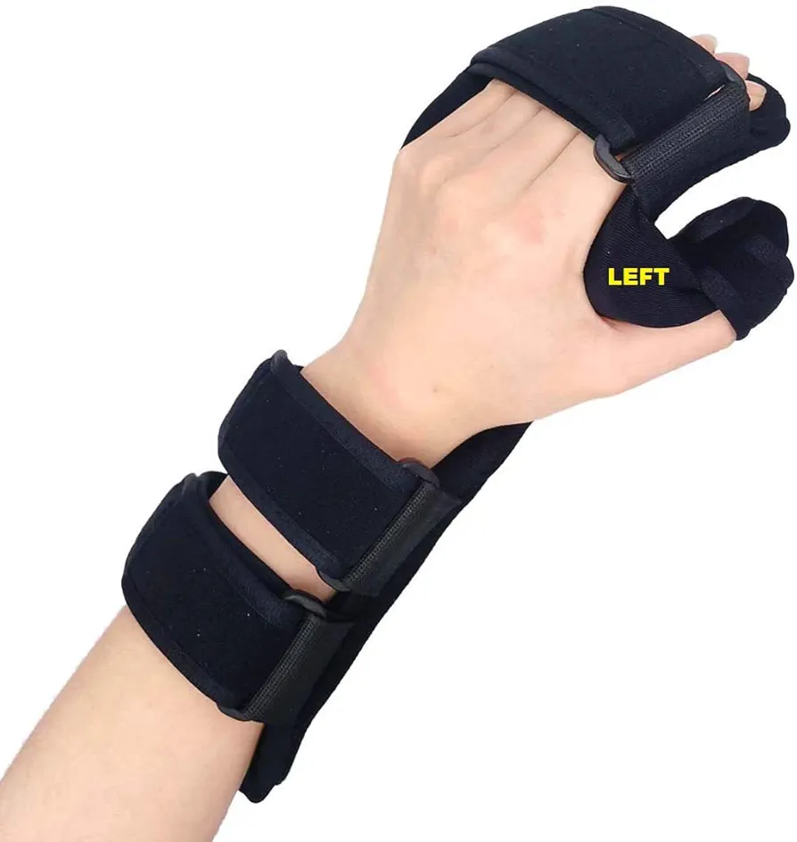 Resting Hand Splint For Men and Women, Hand Brace For Stroke Patient, Arthritis, Tendonitis, Carpel Tunnel Syndrome, Metacarpal Breaks, Flexion Contractures - Left Hand