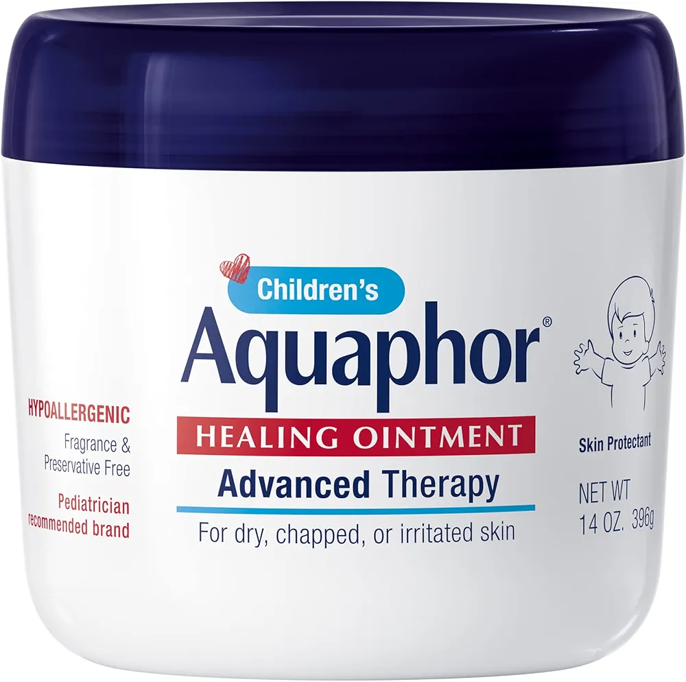 Aquaphor Children's Advanced Therapy Healing Ointment, 41% Petrolatum Skin Protectant, First Aid Ointment for Minor Wound Care, Chapped or Cracked Skin and Lips, 14 Oz Jar