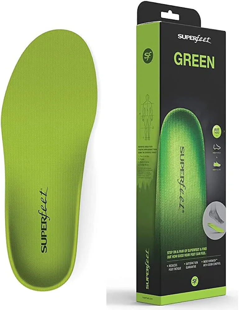 Advanced Anti-Fatigue Insole-Plantar Fasciitis Arch Support Insole-Arbitrary Trim fit Orthopedic Insole(Size:D), Green