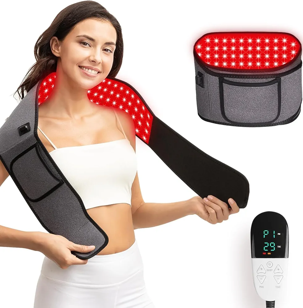 Headot Red Light Therapy Wrap Belt for Body, Men and Women Gift,100 LEDs,5Gears 9Timers Remote Control, 660nm&850nm Infrared Light Therapy for Back, Waist, Muscle Pain Relief