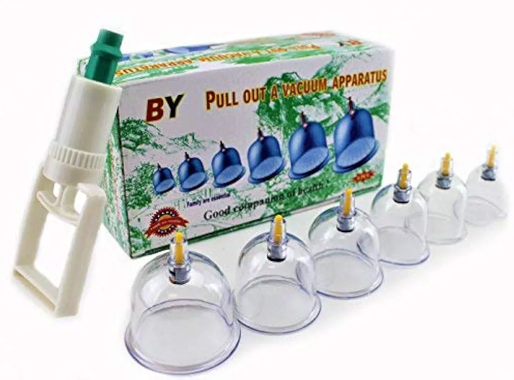 6 pcs Professional Vacuum Cupping Therapy Equipment Set with pumping handle - KT00031