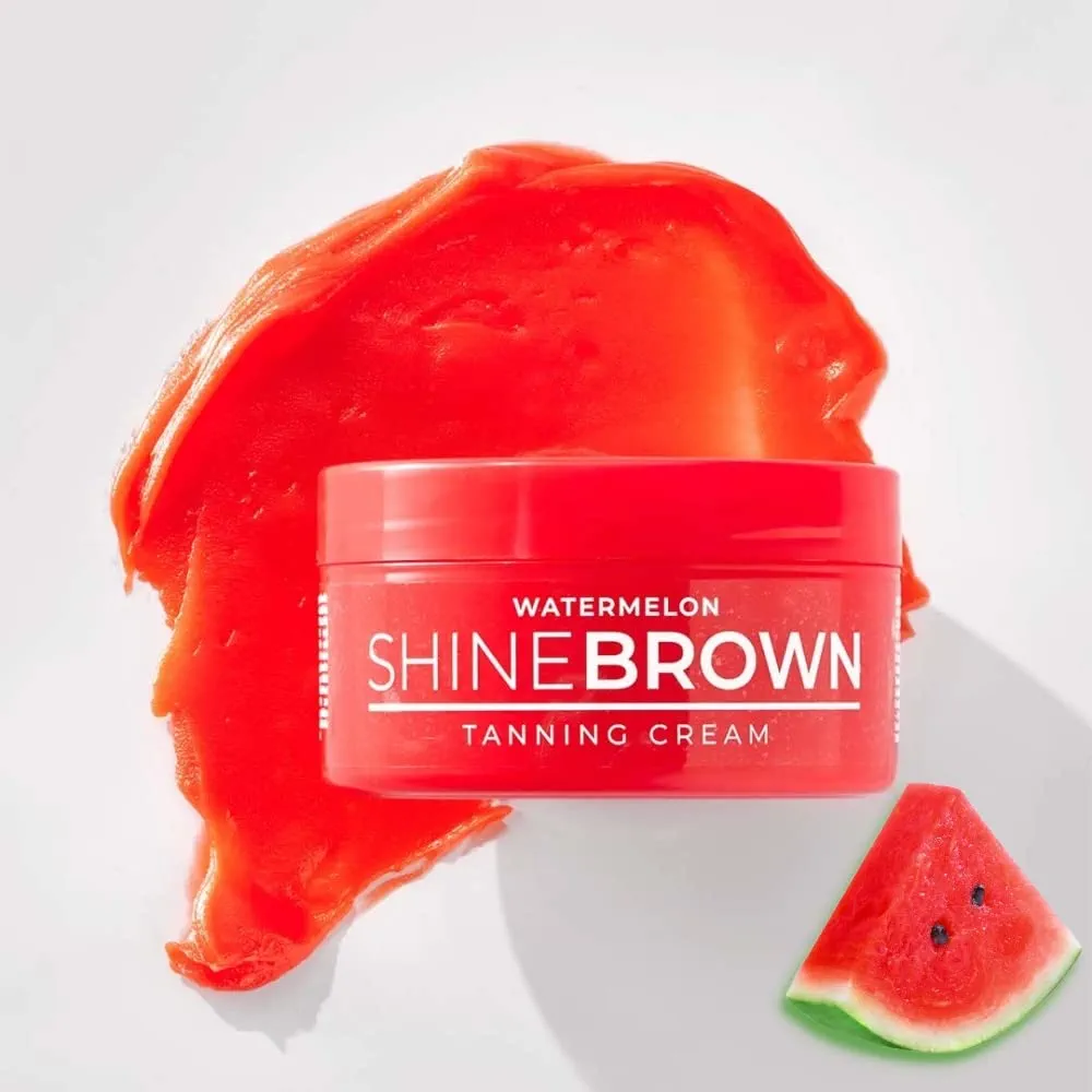 BYROKKO Original Shine Brown Watermelon Tanning Cream 6.8 Fl Oz (200 ml) | Moisturizing and Non-Sticky Instant Tanning Jam with 100% Natural Carrot Oil, Walnut Oil, Shea Butter and Vitamin E