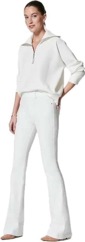 SPANX, Women's On-The-Go Kick Flare Pants, Classic White, Small