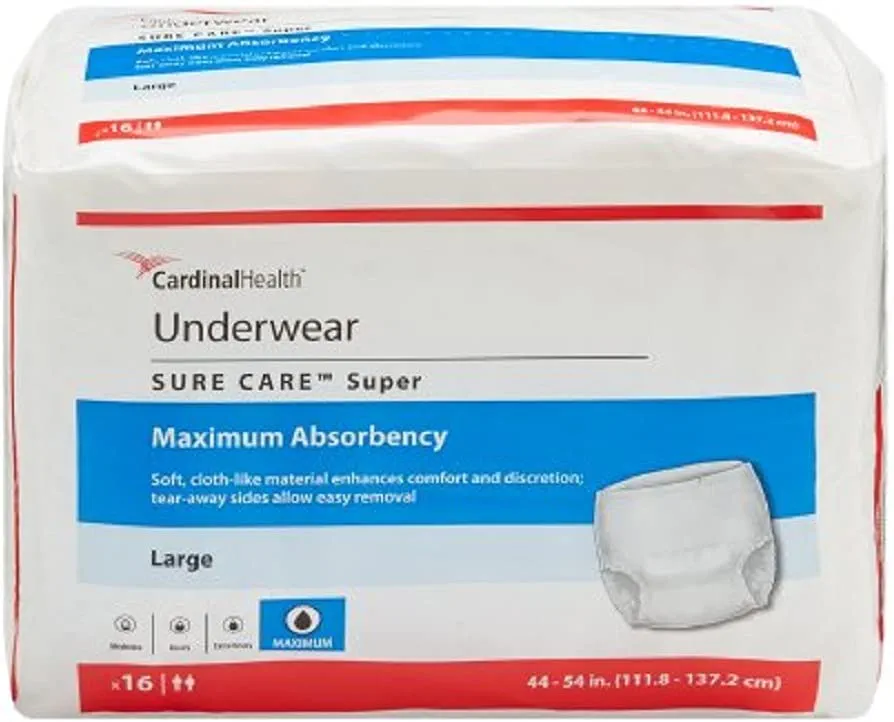 1215 Super Heavy Absorbency Protective Underwear, Large (1 case of 64 eaches)