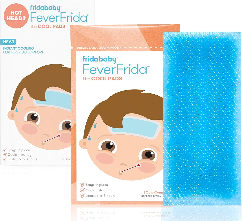 Frida Baby Cool Pads for Kids Fever Discomfort and Headache Relief, 5 Count