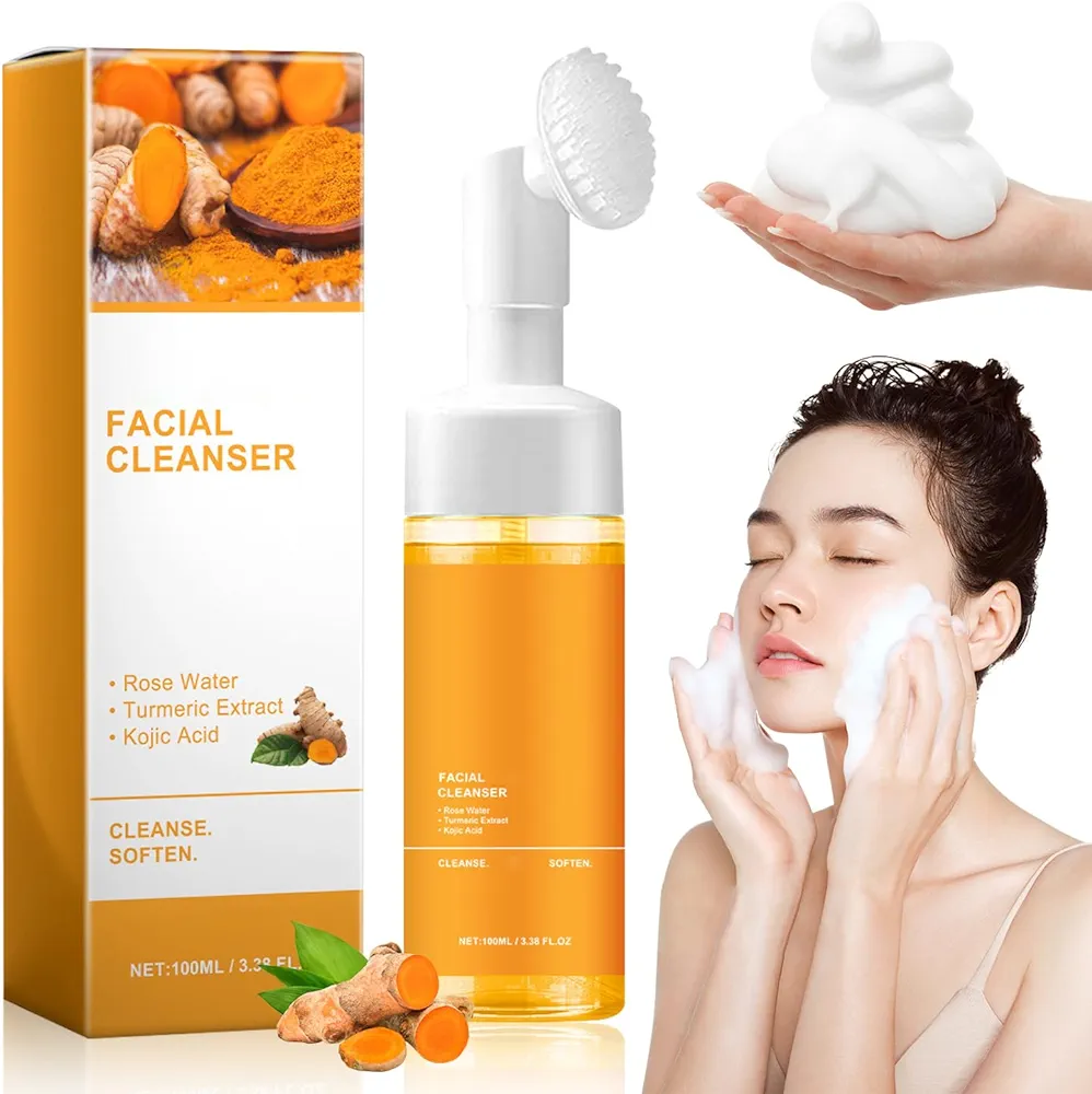 Turmeric Facial Cleanser, Turmeric Face Wash, Foaming Facial Cleanser, Deep cleansing of facial skin, Turmeric Foaming Cleanser for All Skin (1pc)