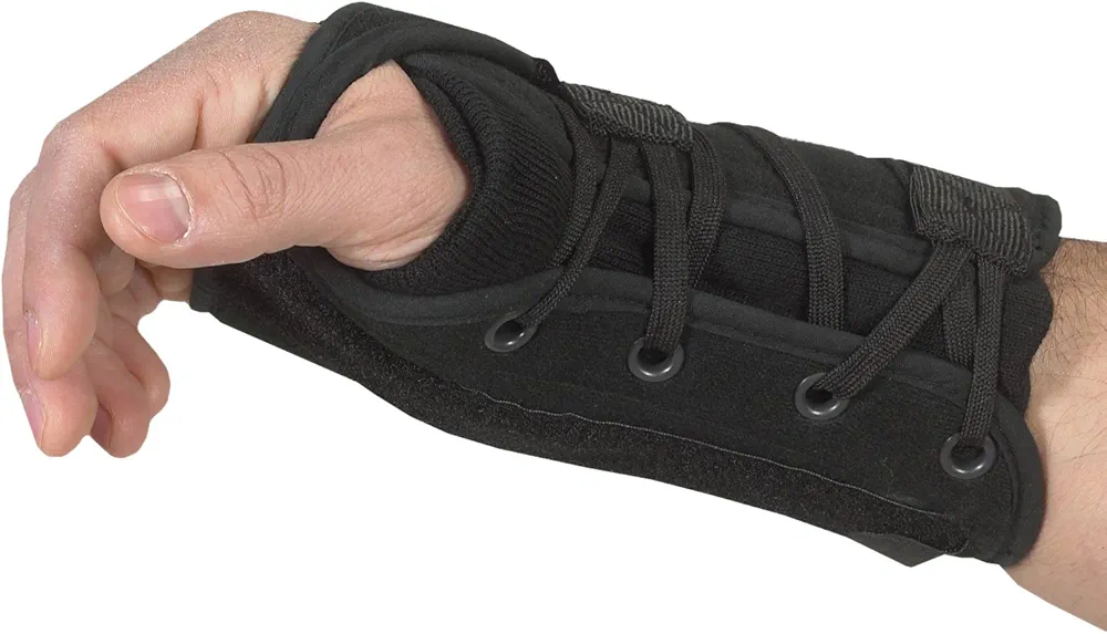 Lace-Up Left Hand Wrist Support, Black, X-Large