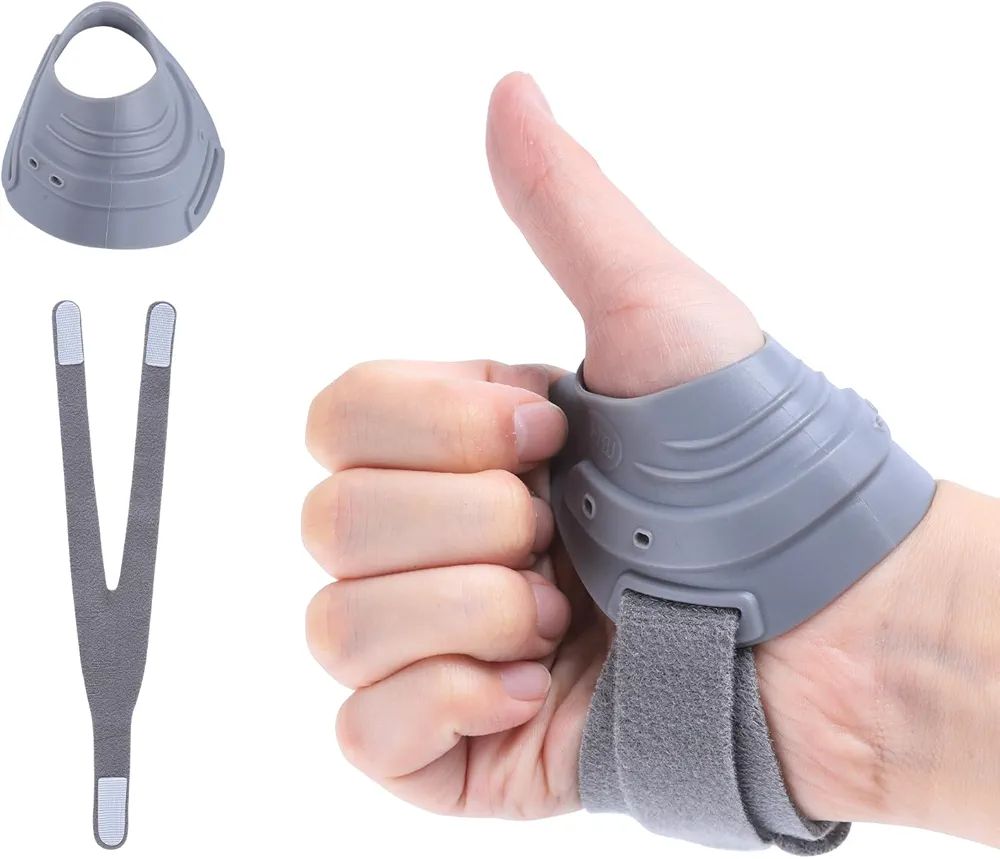 Thumb Brace for Women and Men CMC Thumb Brace, Right Thumb Support for Muscle Strain/Trauma/Tendonitis/Joint Pain/Arthritis,Adjustable Thumb Splint with Thumb Sleeve - Gray, Small, Right