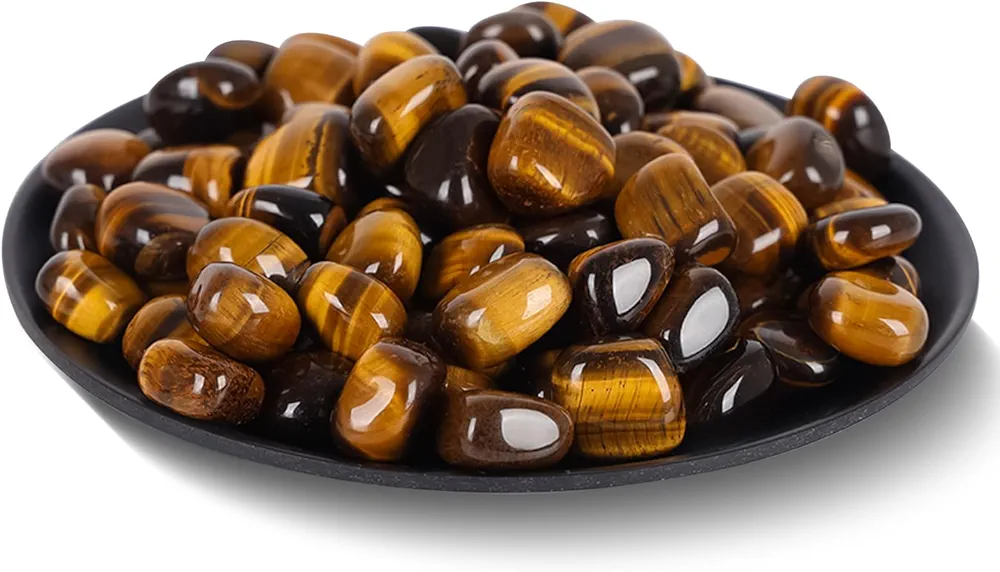 0.66lb Tiger Eye Tumbled Stones,Natural Polished Stone for Meditation,Energy Crystal Healing,Reiki Gift,Chakra Stones and Home Decor(0.6-0.8" 300g)