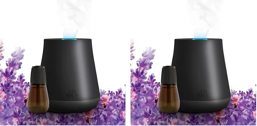 Air Wick Essential Mist Starter Kit, Diffuser + 1 Refill, Lavender and Almond Blossom, Air Freshener, Essential Oils (Pack of 2)