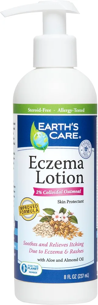 Earth's Care Eczema Lotion - Natural Lotion for Eczema - Safe and Mild Eczema Lotion for Adults and Kids - 8 Fl OZ. (237 mL)