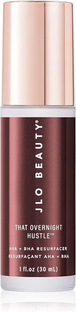 JLO BEAUTY That Overnight Hustle AHA + BHA Resurfacer | Gently Exfoliates, Hydrates, Brightens & Visibly Reduces Fine Lines and Wrinkles | 1.0 Ounce