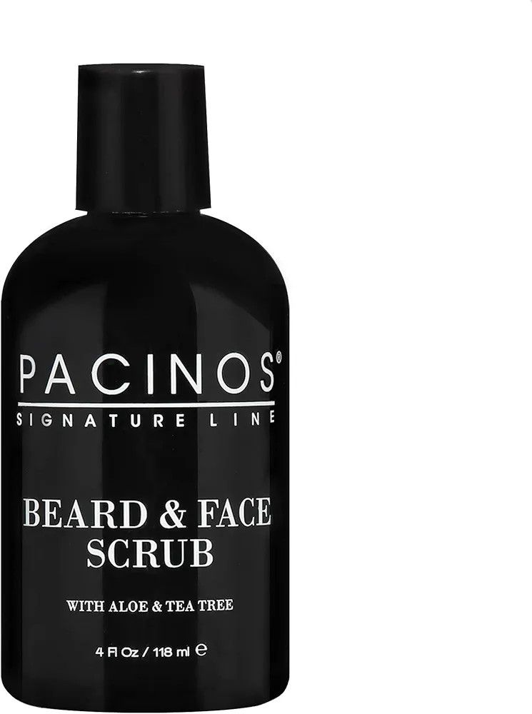 Pacinos Beard and Face Scrub Shave System - Natural Shampoo with Aloe Vera and Tea Tree Extract, Removes Impurities, Organic, 4 fl. oz.