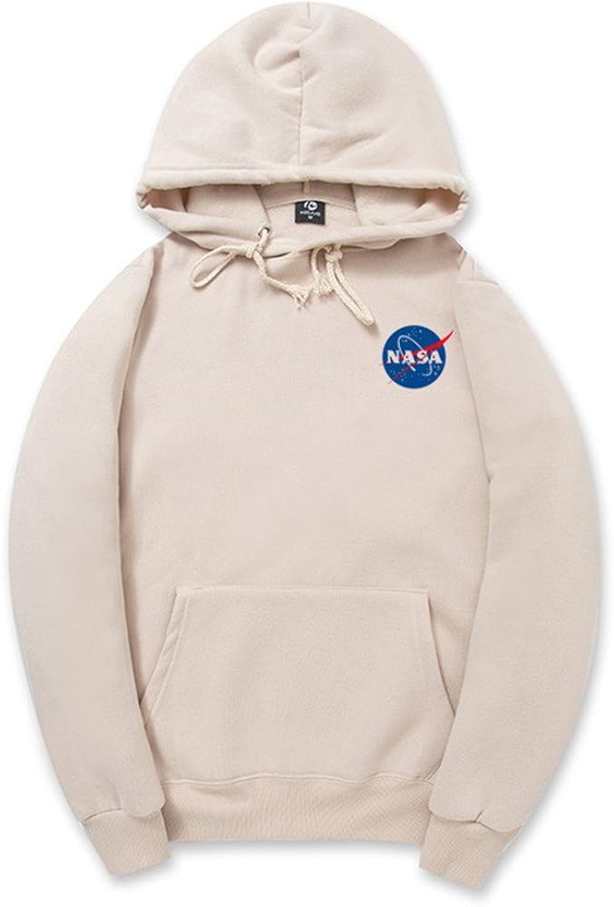 CORIRESHA Fashion NASA Logo Print Hoodie Sweatshirt with Pocket(Smaller Than Standard Size)