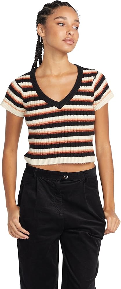 Volcom Women's Cheeky Bird Short Sleeve Sweater Top