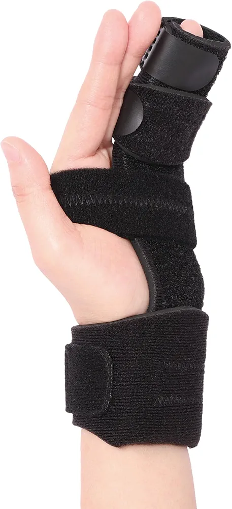 Pinky Finger Splint, Boxer Fracture Splint, 4th & 5th Metacarpal Brace, Hand Splint for Broken Finger, Trigger Finger Brace, Adjustable 2 Finger Brace for Arthritis, Tendonitis, Mallet Finger(L/XL)