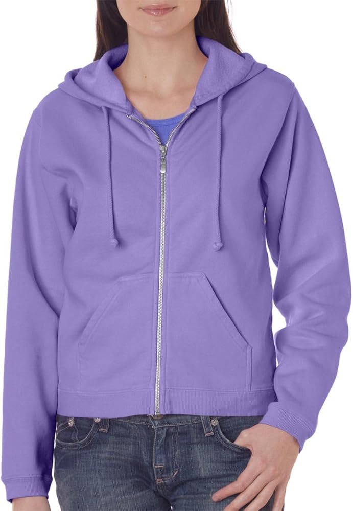 Comfort Colors Ladies Pigment Dyed Full Zip Hooded Sweatshirt 1598 Butter