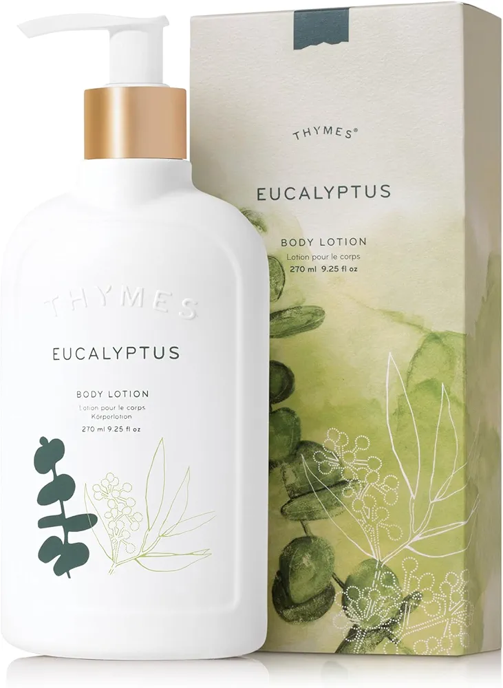 Thymes Eucalyptus Body Lotion - Shea Butter Lotion wIth Vitamin E, jojoba Oil, and Honey for Skin Care Routine - Body and Hand Lotion for Women & Men (9.25 fl oz)