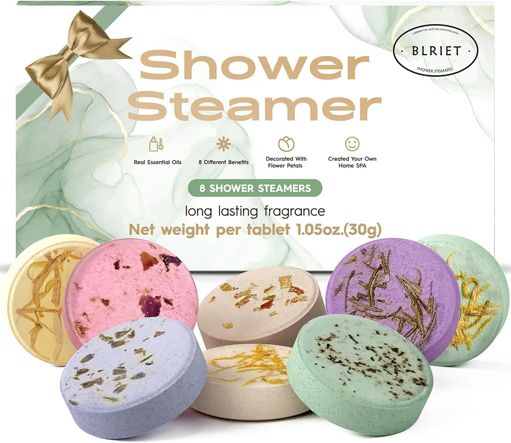 Shower Steamers Aromatherapy Spa Gifts for Women 8 Pack, Shower Bombs Birthday Gift for Mom with Lavender Natural Essential Oils, Self Care Gifts for Women & Lover