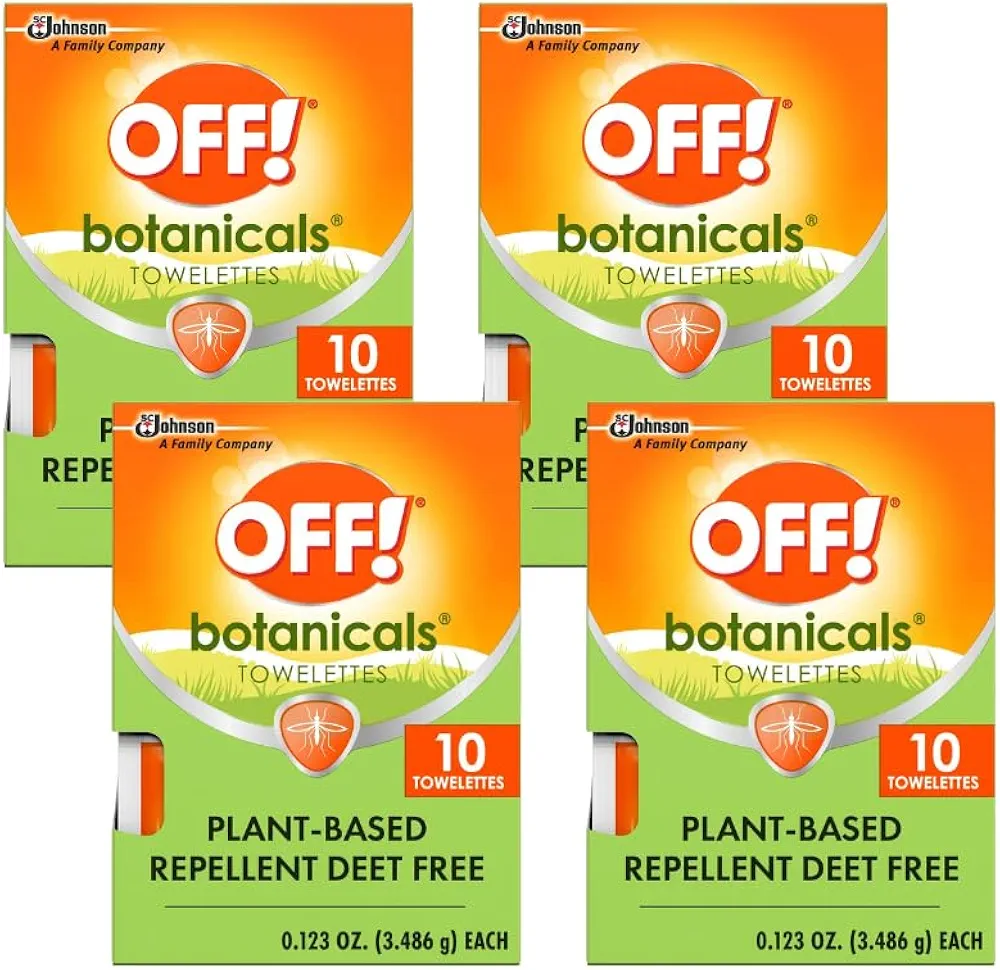 OFF! Botanicals Plant-Based Towelettes 10 Count (Pack of 4)