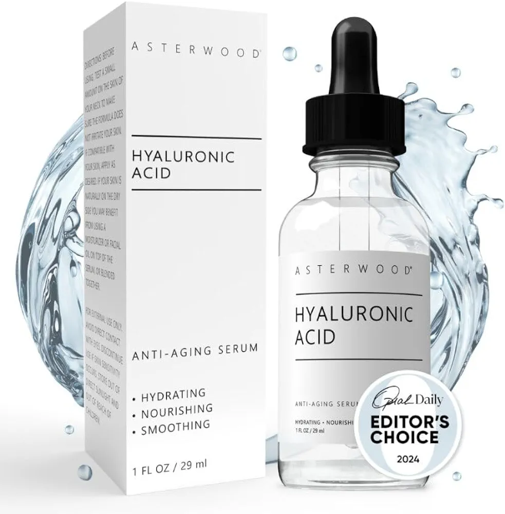 Pure Hyaluronic Acid Serum for Face - Plumping, Anti-Aging & Hydrating - Fragrance-Free, Pairs Well with Vitamin C Face Serum & Hylunaric Acid Moisturizer, 29ml/1 oz