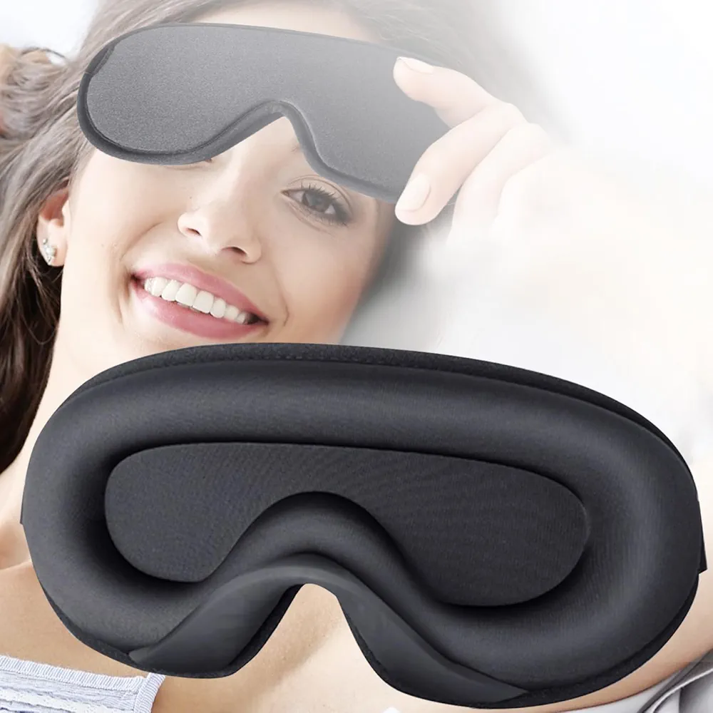 Sleep Mask for Women Men,100% Light Blocking 3D Sleeping Eye Mask,Non Pressure Eye Mask for Sleeping,Soft Breathable Night Blindfold Eye Covers for Travel,Nap,Total Blackout Eye Mask for Side Sleeper