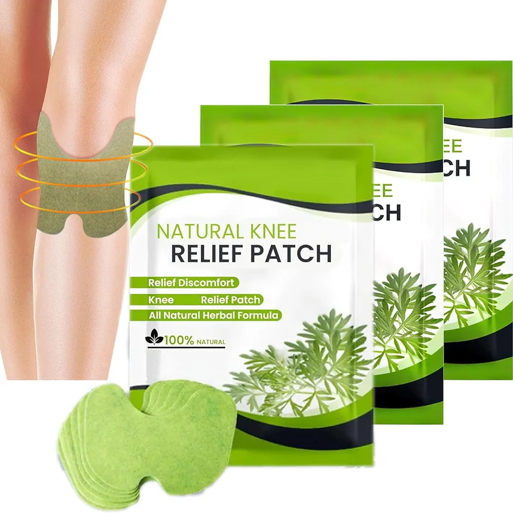 Natural Knee Relief Patch, 36 Pcs Wormwood Knee Patches Long Lasting Relief and Warming Herbal Plaster Patches, Relief Patch for Knee