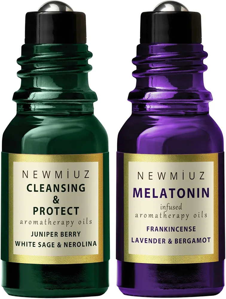 Cleansing and Protect Juniper Berry White Sage with Nerolina & Deep Sleep Melatonin Lavender Bergamot Frankincense Pack of 2