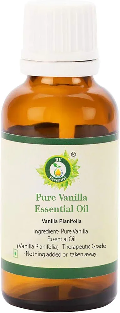 R V Essential Pure Vanilla Essential Oil 5ml (0.169oz)- Vanilla Planifolia (100% Pure and Natural Therapeutic Grade)