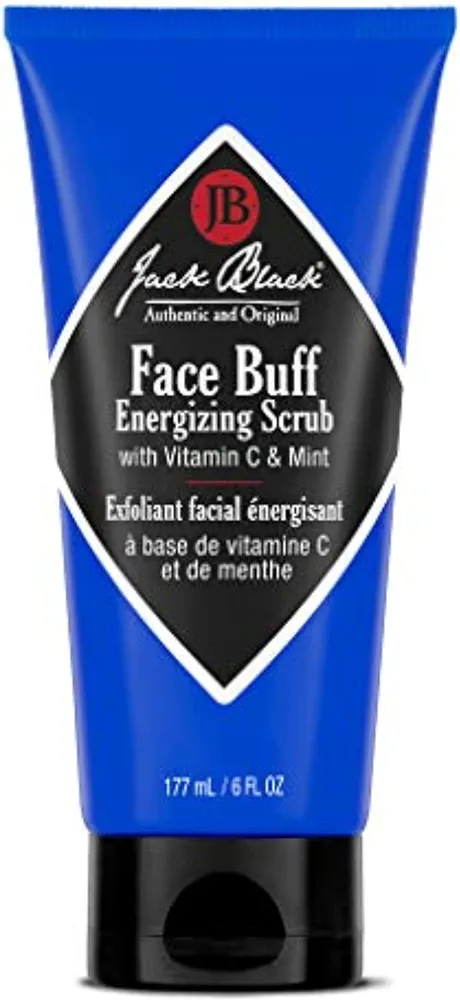 Jack Black Face Buff Energizing Scrub, 6 Fl Oz – Vitamin C & Mint – Deep Cleaning Pre-Shave Cleanser, Men’s Facial Scrub, Remove Oil, Dirt & Dead Skin, Men’s Cleanser, Hydrating Skincare