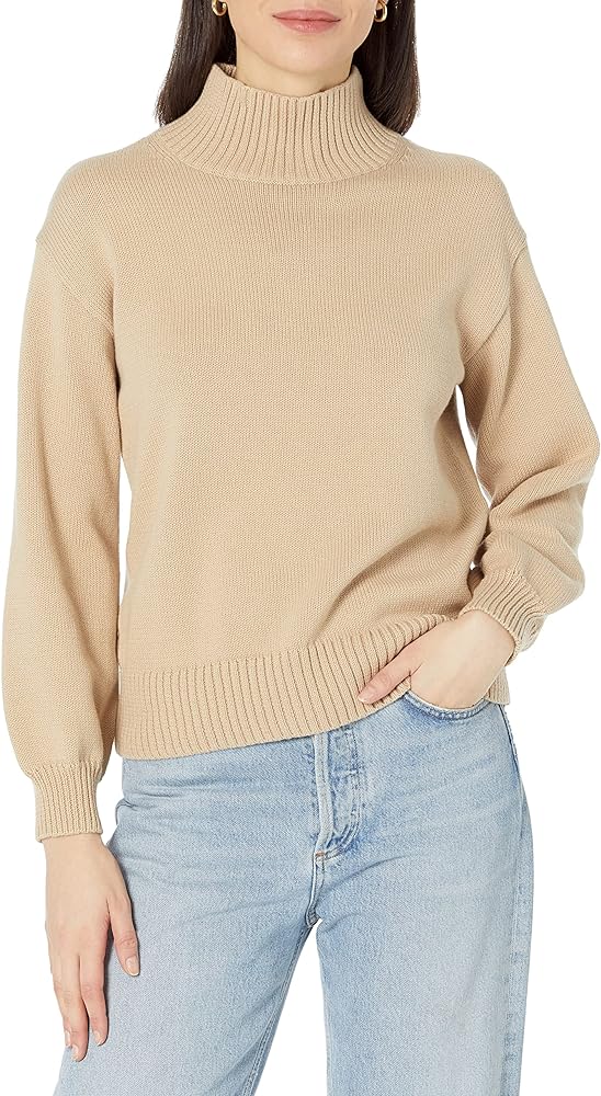 Amazon Essentials Women's Cotton Funnel-Neck Sweater (Available in Plus Size)