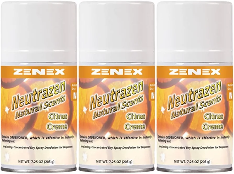 Zenex Neutrazen Citrus Creme Scent Metered Odor Neutralizer. Net 7 oz. - 3 Can